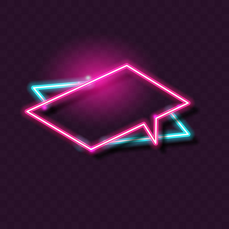 Abstract banner design. Neon frame. Pink neon designのイラスト素材