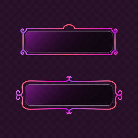 Vintage banner design. Neon frame. Pink neon designのイラスト素材