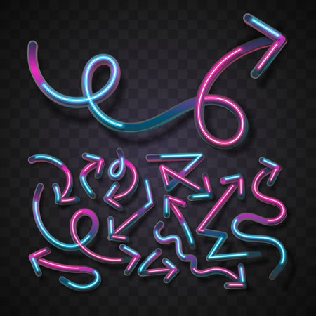 Vector of neon arrow set.のイラスト素材