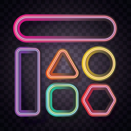 neon, light, glow, glowing, shiny, background, vector, border, frame, border, sign, neon sign, game, gaming, technology, tech, modern, futuristic, abstract,のイラスト素材