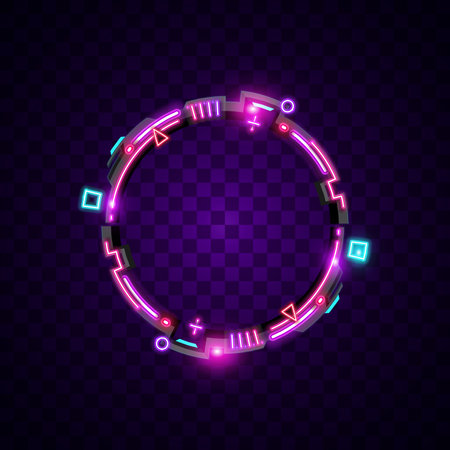 neon, light, glow, glowing, shiny, background, vector, border, frame, border, sign, neon sign, game, gaming, modern, futuristic, abstract, blank, space, dark, blank space, purple, pinkのイラスト素材