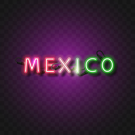 Vector of Mexico neon.のイラスト素材
