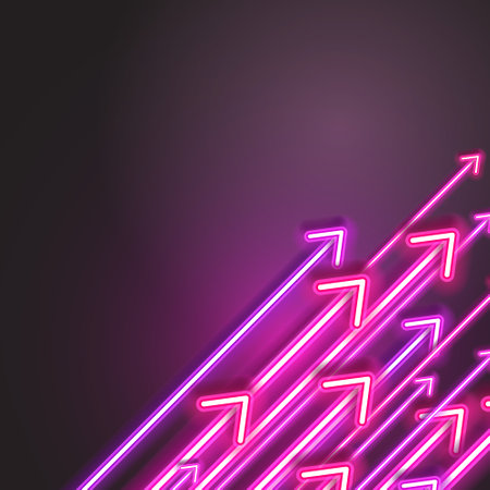 Light arrow up on dark background illustration copy space digital growth concept