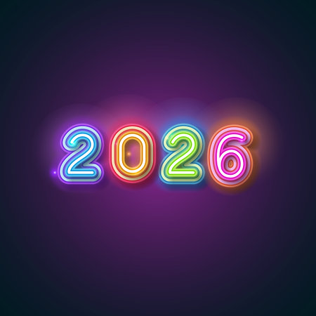 2026 New Year Abstract shiny color design.のイラスト素材