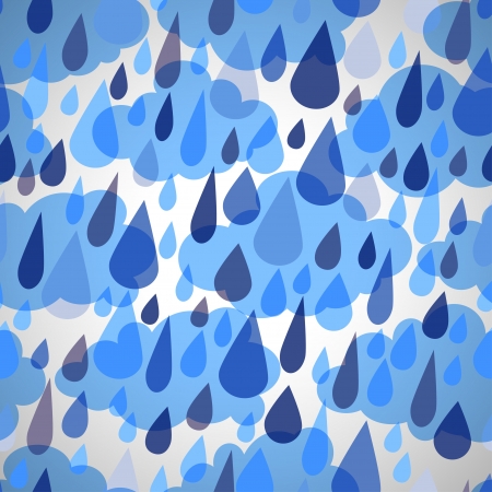 seamless pattern with , clouds and  rain on a white backgroundのイラスト素材