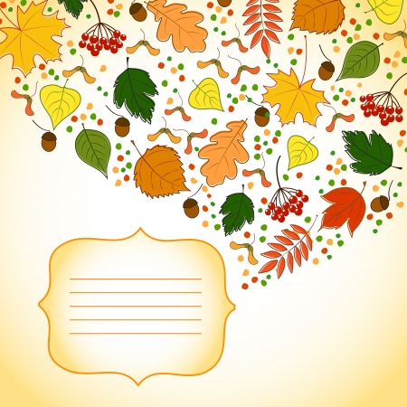 invitation card with autumn backgroundのイラスト素材