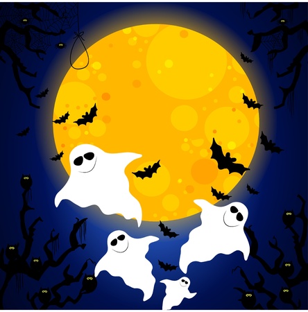 four friendly ghostsのイラスト素材