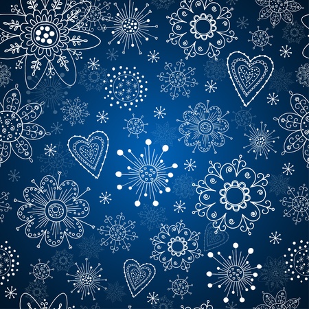 blue seamless background with snowflakesのイラスト素材