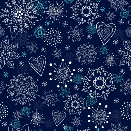 blue seamless background with snowflakesのイラスト素材