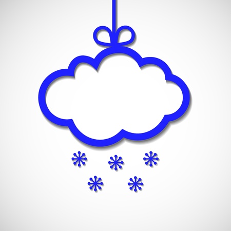 paper frame for text with snowflaks and shadeのイラスト素材