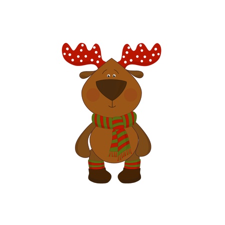 christmas deer isolated on white backgroundのイラスト素材