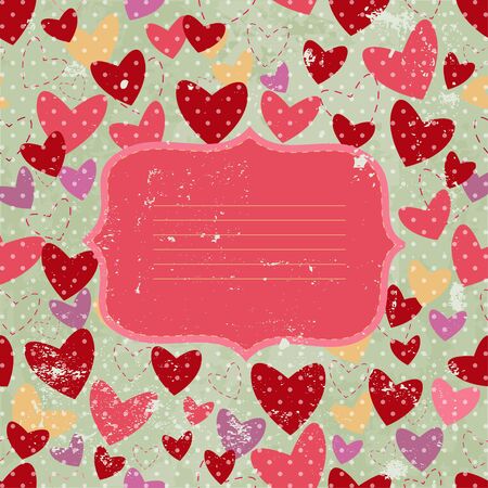 invitation card with heart and gray backgroundのイラスト素材