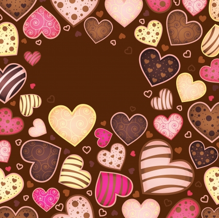 chocolate background for text with heartのイラスト素材