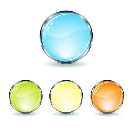 set glass buttonのイラスト素材
