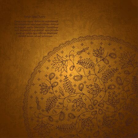 gold background for messages in vintage styleのイラスト素材