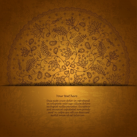 gold invitation card  in vintage styleのイラスト素材