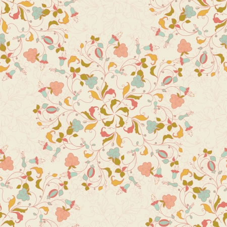seamless stylish floral background in vintage styleのイラスト素材