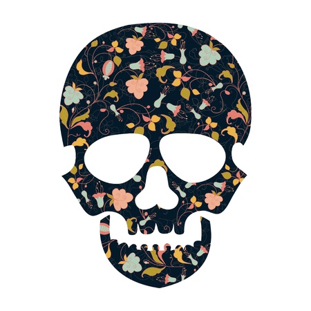 Day of The Dead  Skull with floralのイラスト素材