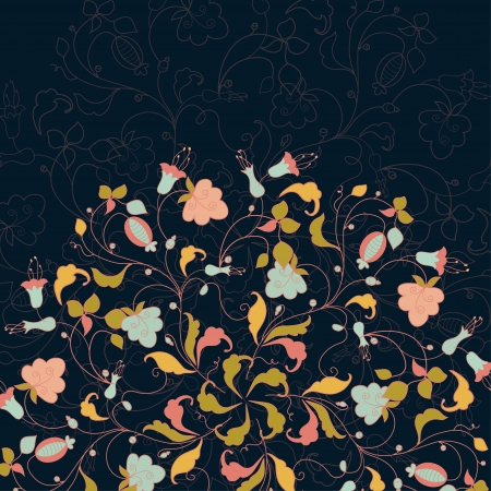 floral round lace backgroundのイラスト素材