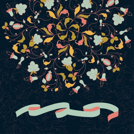 flower pattern in vintage styleのイラスト素材