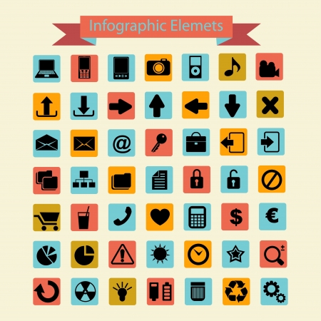 Infographics icons collectionのイラスト素材