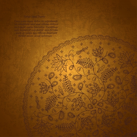 gold background for messages in vintage styleのイラスト素材