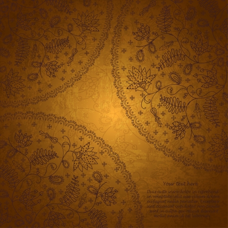gold  lace background  in vintage styleのイラスト素材