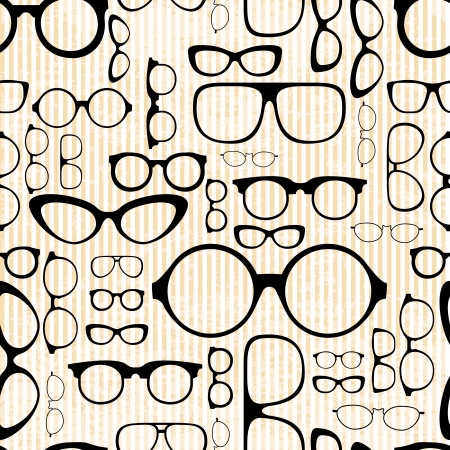 seamless pattern from glasses in vintage styleのイラスト素材