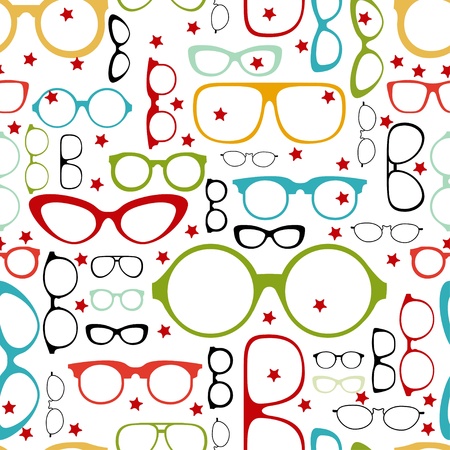 seamless glasses patternのイラスト素材