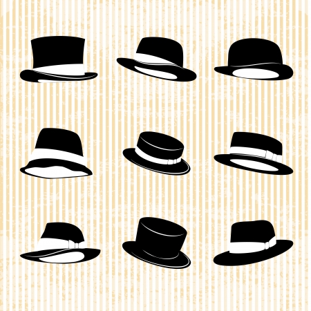 Vector Collection of Vintage Hatsのイラスト素材