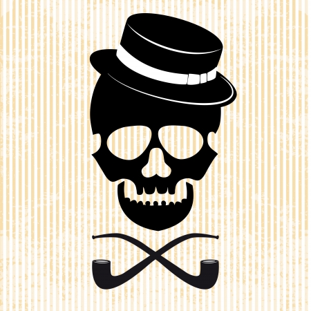 Hipster skull graphic backgroundのイラスト素材