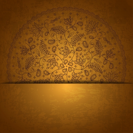 gold invitation card  in vintage styleのイラスト素材