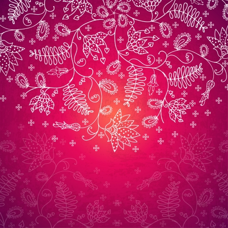 white flower ornament in the Indian styleのイラスト素材