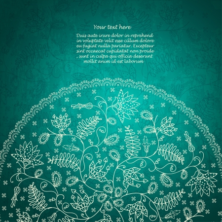 turquoise flower backgroundのイラスト素材