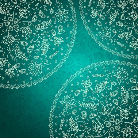 turquoise round flower backgroundのイラスト素材