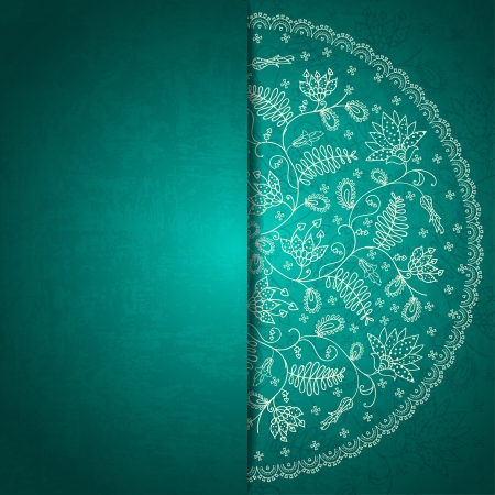 turquoise flower invitation cardのイラスト素材
