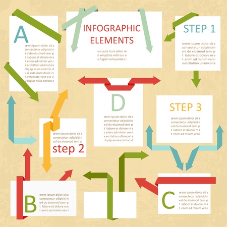 set of paper modules for info-graphickのイラスト素材