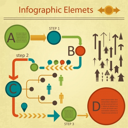 green red infographics elemetns collectionのイラスト素材