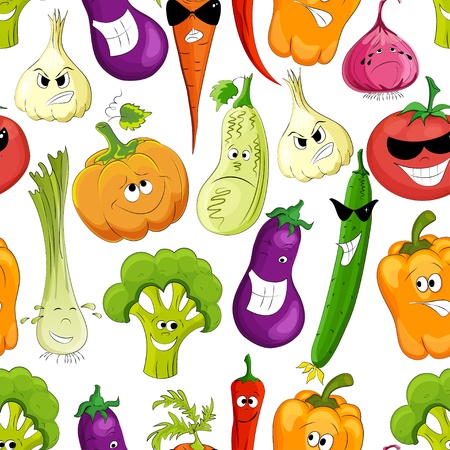 seamless pattern with vector vegetablesのイラスト素材