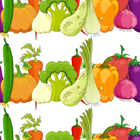seamless pattern. healthy funny vegetableのイラスト素材
