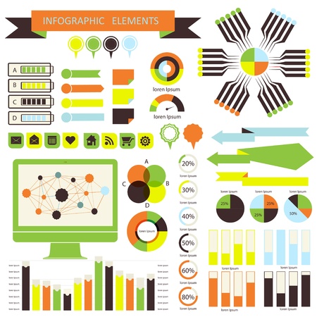 Vector infographic. orange-green 01のイラスト素材