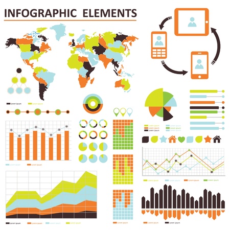 Vector infographic. orange-green 02のイラスト素材