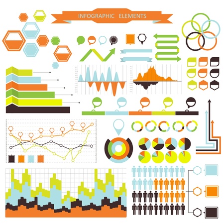 Vector infographic. orange-green 03のイラスト素材