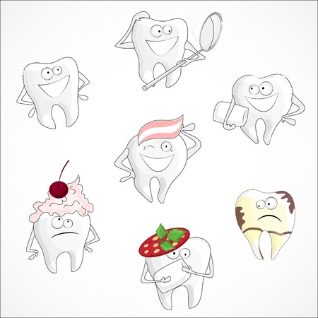 Funny dental Setのイラスト素材
