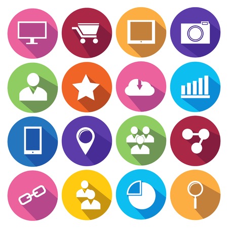 Web Icons Set in Flat Design .のイラスト素材