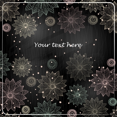 Invitation Vintage Typographic Background On halckboardのイラスト素材