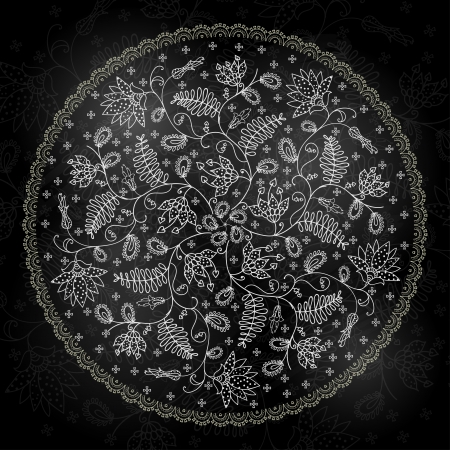 Chalk Style Hand Drawn Flowersのイラスト素材