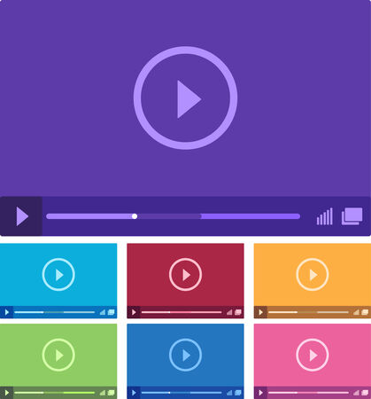 Modern flat media player interface. Vector illustrationのイラスト素材