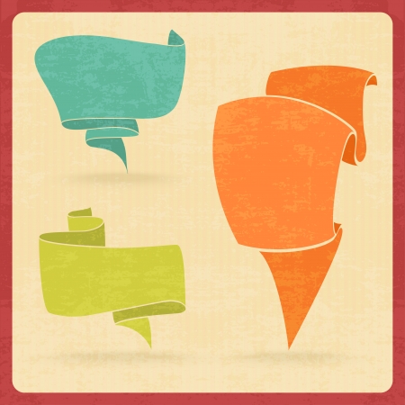 Set of retro ribbons and labels.のイラスト素材
