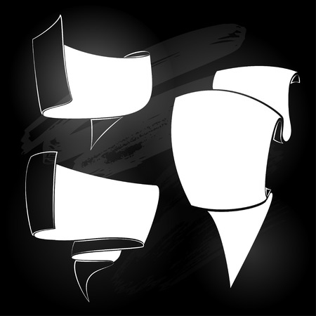 Chalkboard labels, ribbons and stickers.のイラスト素材